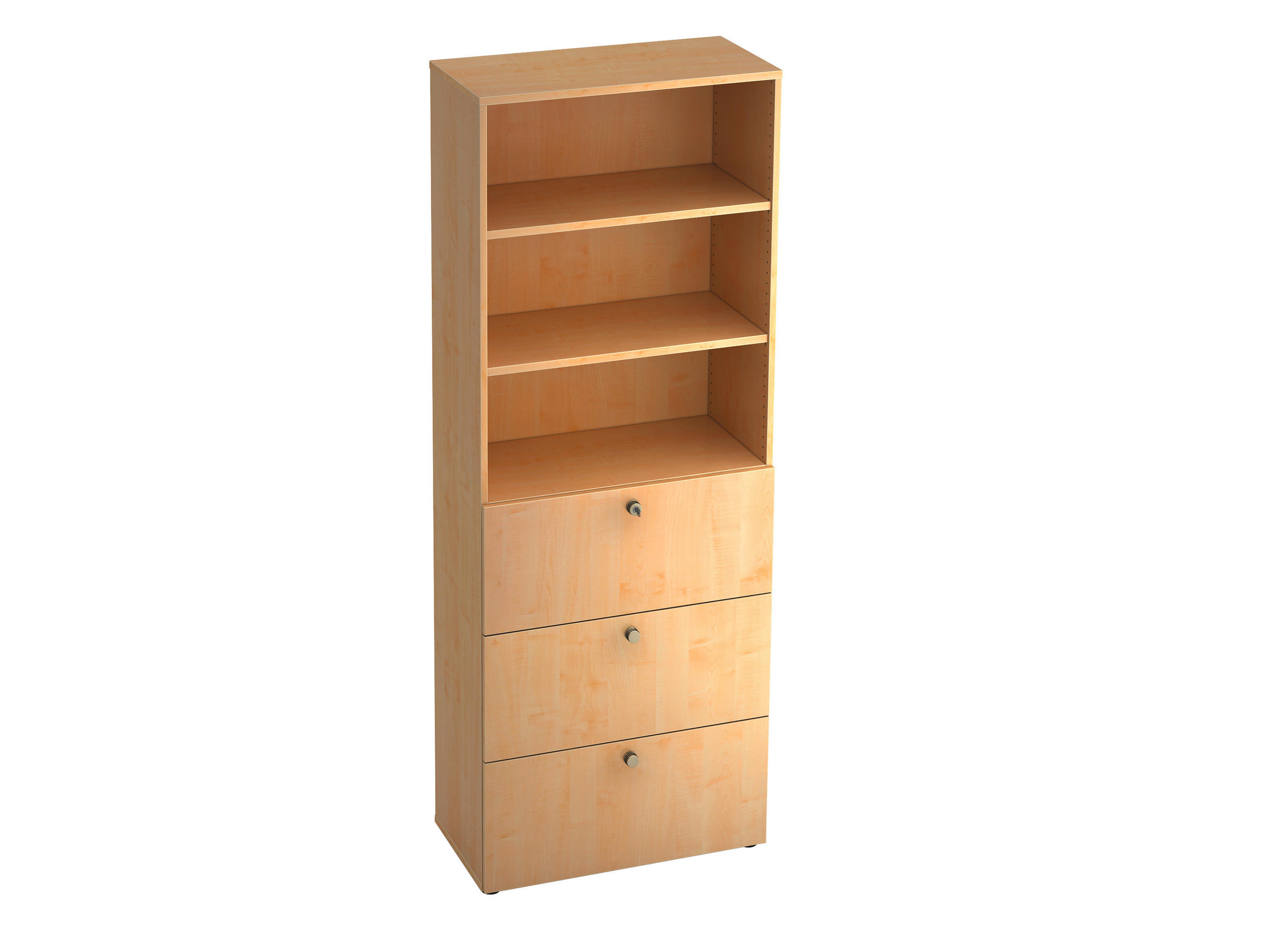 REGALELEMENT Ahornfarben  - Ahornfarben/Alufarben, KONVENTIONELL, Holzwerkstoff/Kunststoff (80/215,6/42cm) - Venda