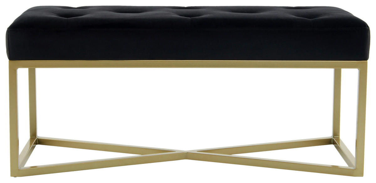 SITZBANK Metall, Textil, Holzwerkstoff Schwarz, Goldfarben  - Goldfarben/Schwarz, Design, Holzwerkstoff/Textil (40/40/90cm) - Kayoom