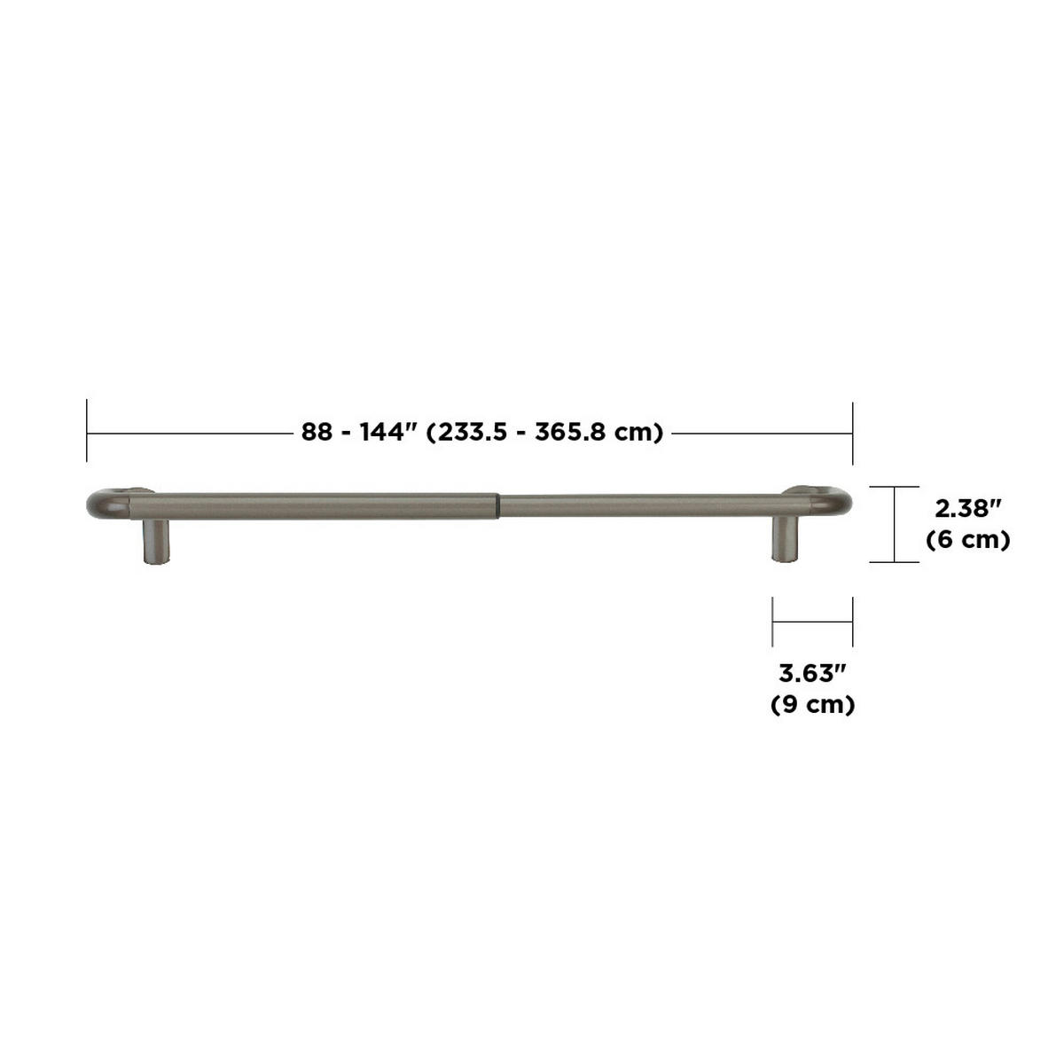 TYČ NA ZÁVĚSY  372 cm - barvy niklu, Konvenční, kov (372cm) - Umbra