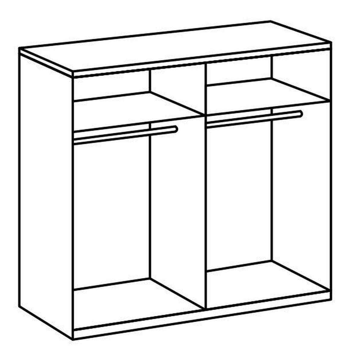 DREHTÜRENSCHRANK in Eichefarben, Weiss  - Chromfarben/Weiss, Modern, Glas/Holzwerkstoff (200/216/58cm) - MID.YOU