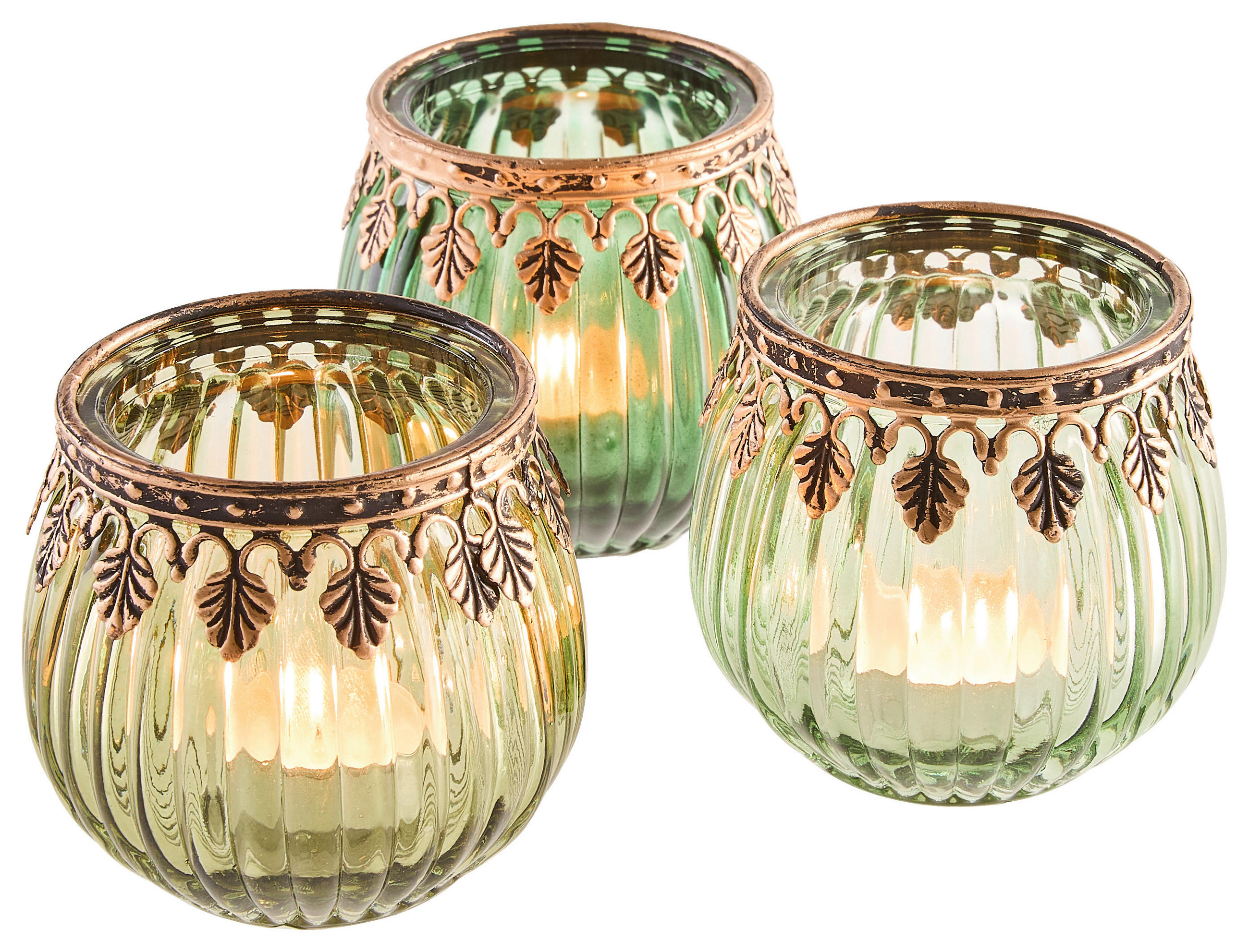 WINDLICHT Grün  - Grün, Basics, Glas (8,0/7,5/8,0cm)