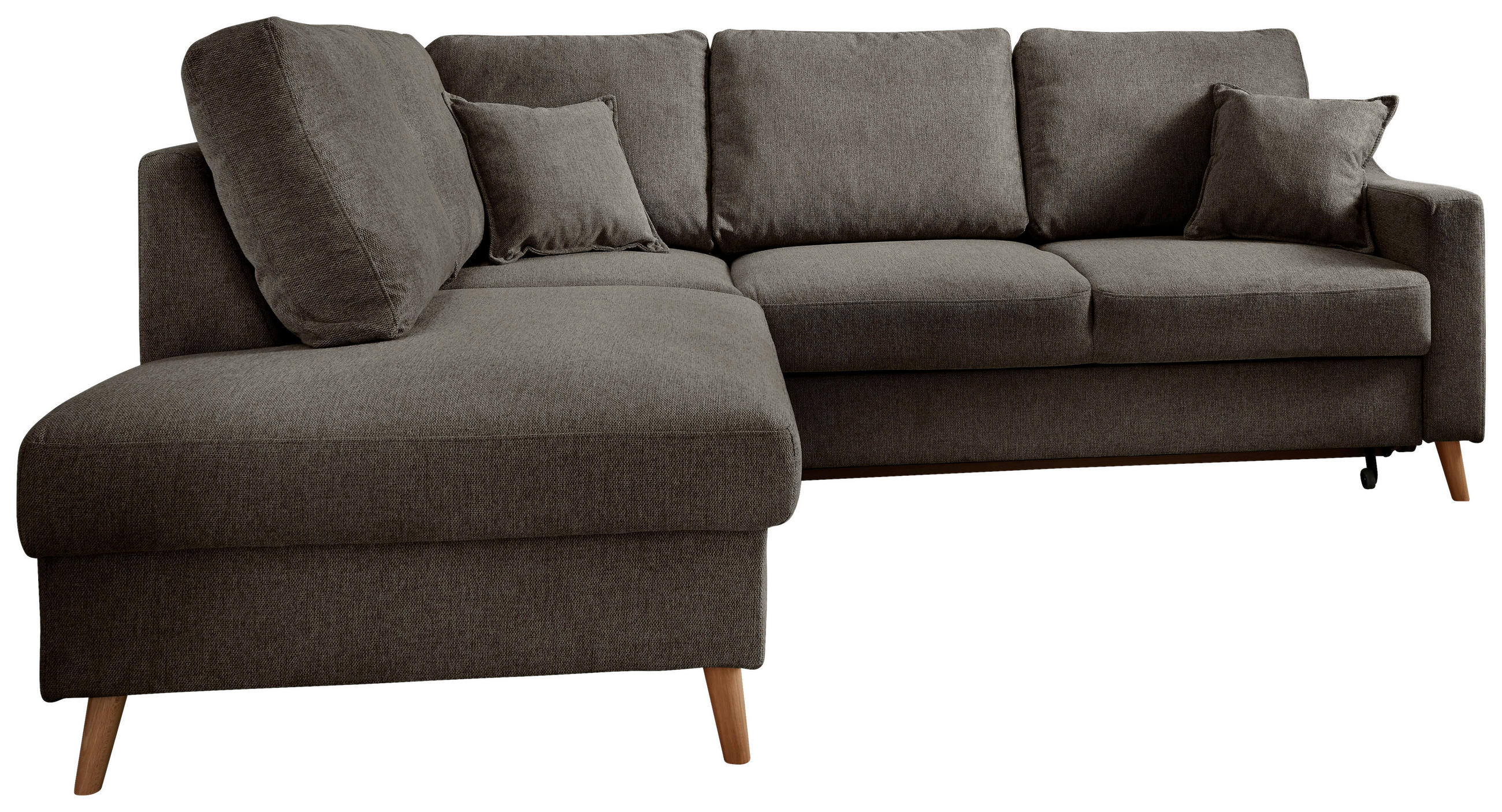 ECKSOFA Braun Struktur  - Naturfarben/Braun, KONVENTIONELL, Holz/Textil (200/230cm) - P & B