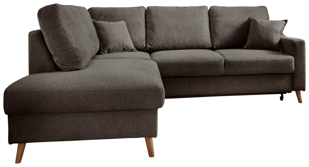 ECKSOFA in Struktur Braun  - Naturfarben/Braun, Konventionell, Holz/Textil (200/230cm) - P & B