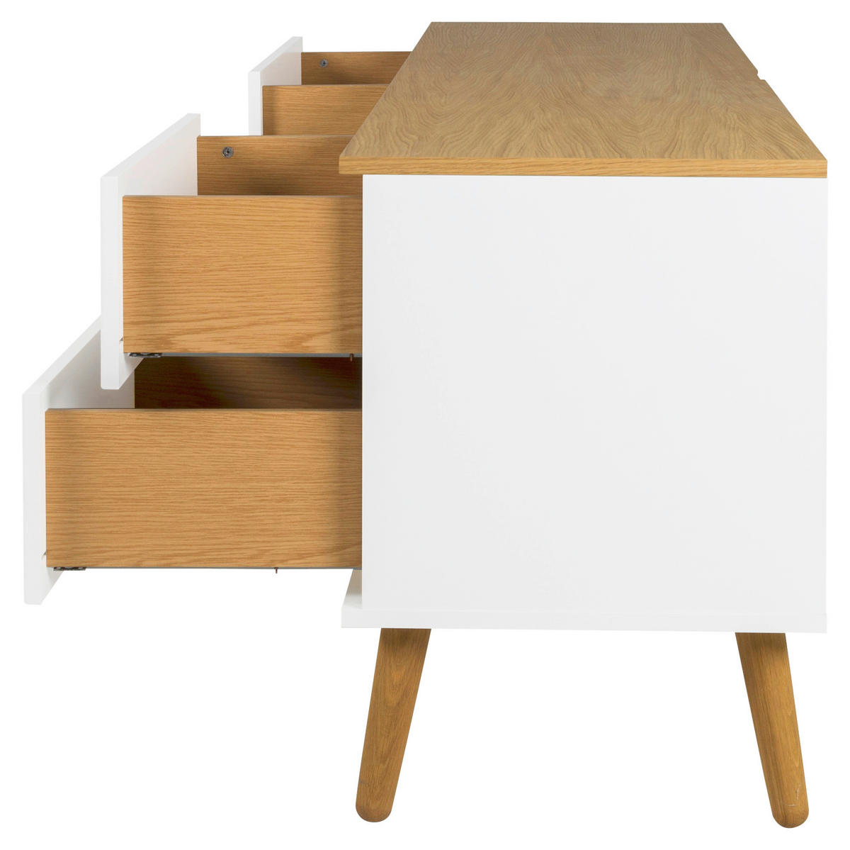 TV-ELEMENT - Eichefarben/Weiß, Design, Holz/Holzwerkstoff (162/60/43cm)
