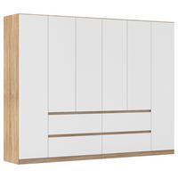 DREHTÜRENSCHRANK  in Weiß, Eichefarben  - Eichefarben/Weiß, Basics, Holzwerkstoff (271/210/54cm) - Rauch Möbel