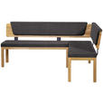 ECKBANK 248/171 cm Webstoff Schwarz, Eichefarben Eiche vollmassiv   - Eichefarben/Schwarz, KONVENTIONELL, Holz/Textil (248/171cm) - Linea Natura