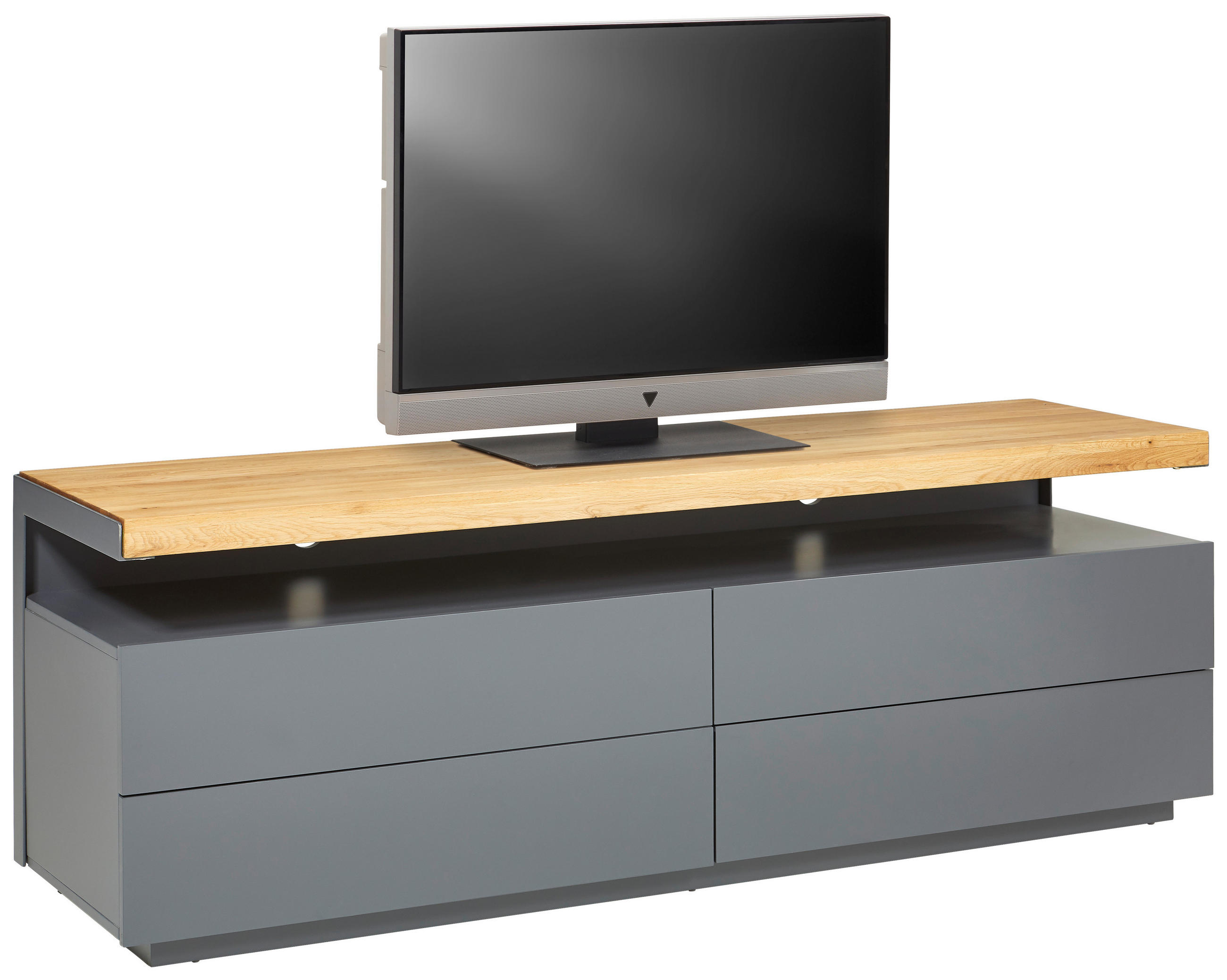LOWBOARD  170/57/47 cm 4 Schublade(n)  - Eichefarben/Grau, Design, Holz/Holzwerkstoff (170/57/47cm) - Novel