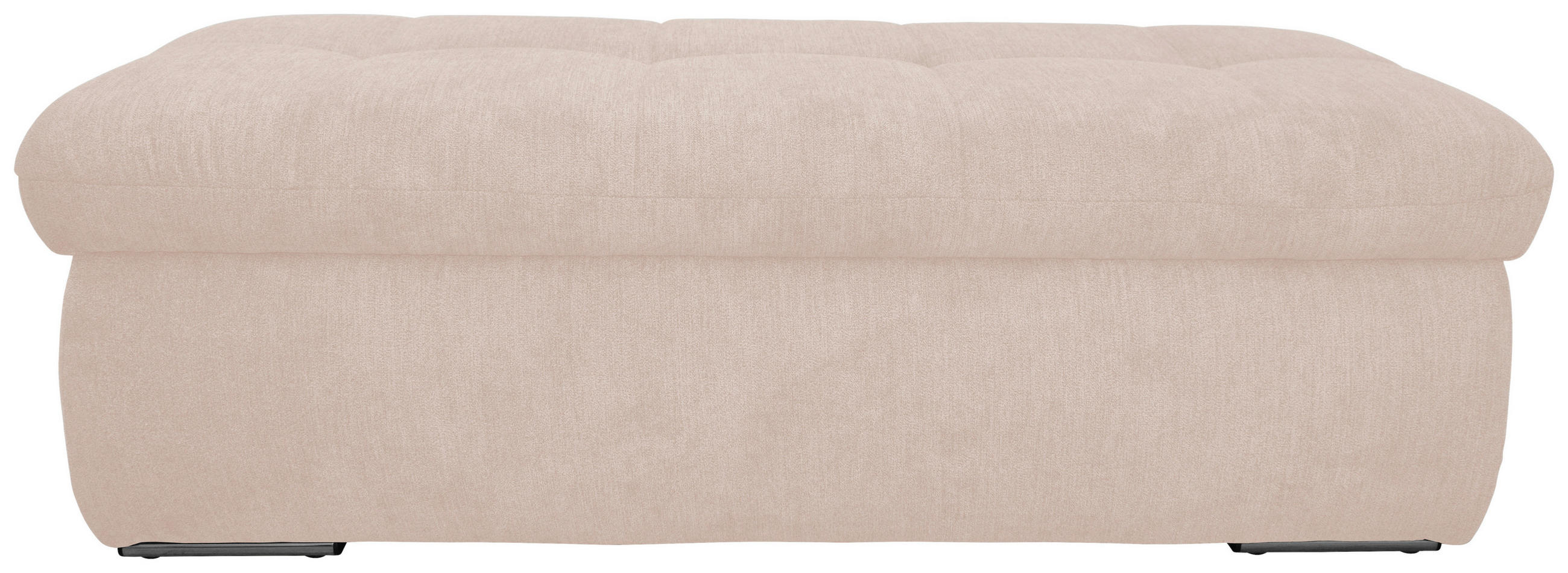 HOCKER Mikrofaser Beige  - Chromfarben/Beige, KONVENTIONELL, Textil/Metall (136/43/64cm) - MID.YOU