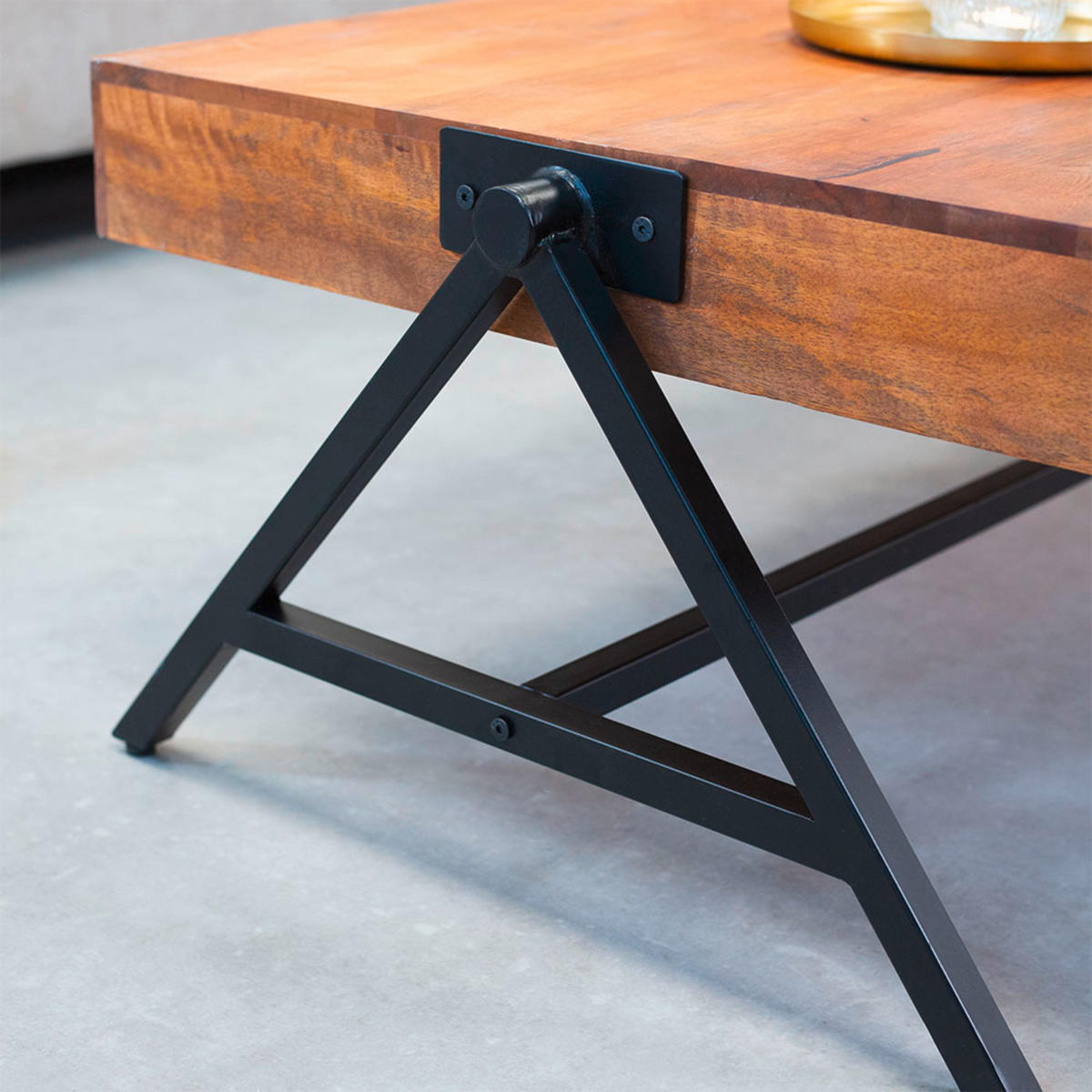 COUCHTISCH in Holz  - Schwarz/Braun, MODERN, Holz/Metall (70/40/120cm) - MID.YOU