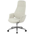 CHEFSESSEL Webstoff Chromfarben, Beige  - Chromfarben/Beige, Design, Kunststoff/Textil (80/117/126.5/59cm) - Novel