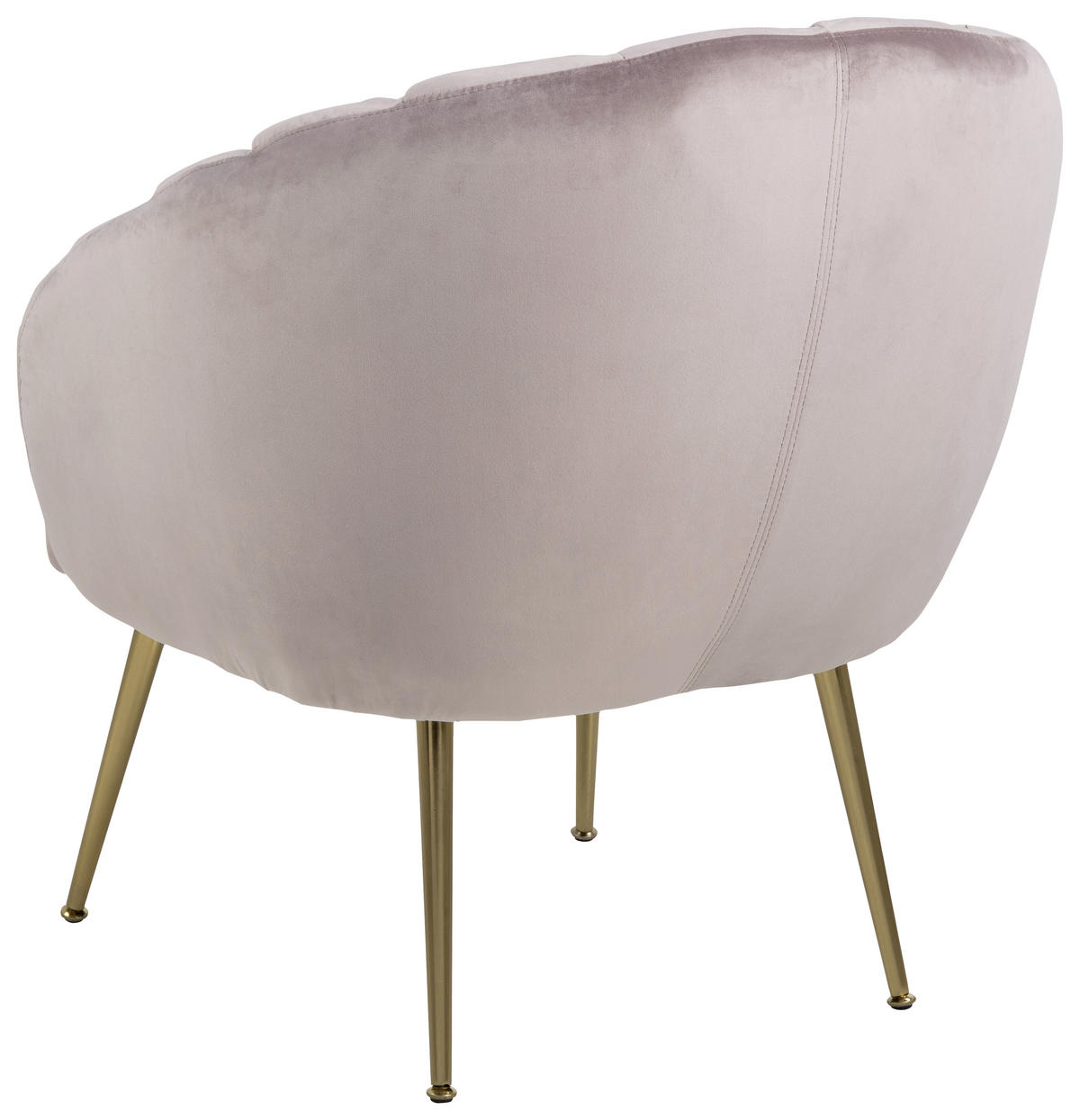 SESSEL in Samt Rosa  - Messingfarben/Rosa, Design, Textil/Metall (76/81/76cm) - Ambia Home
