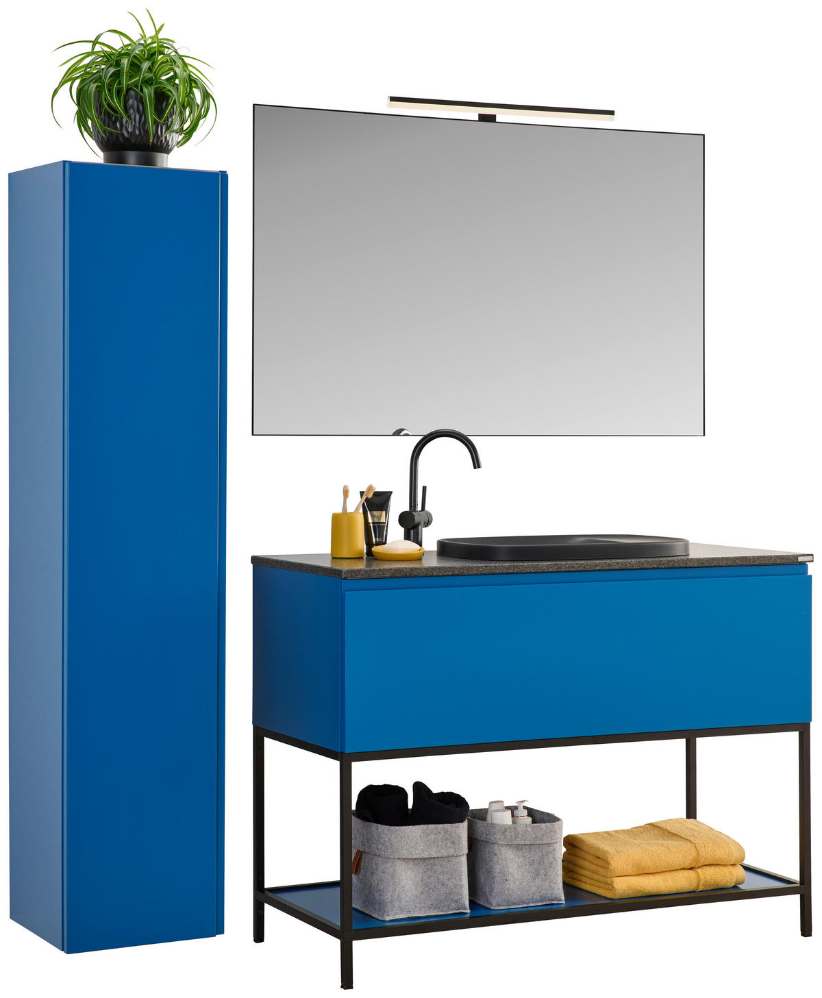 BADEZIMMER  in 120 cm  - Dunkelblau, Design, Glas/Holzwerkstoff (120cm) - Dieter Knoll