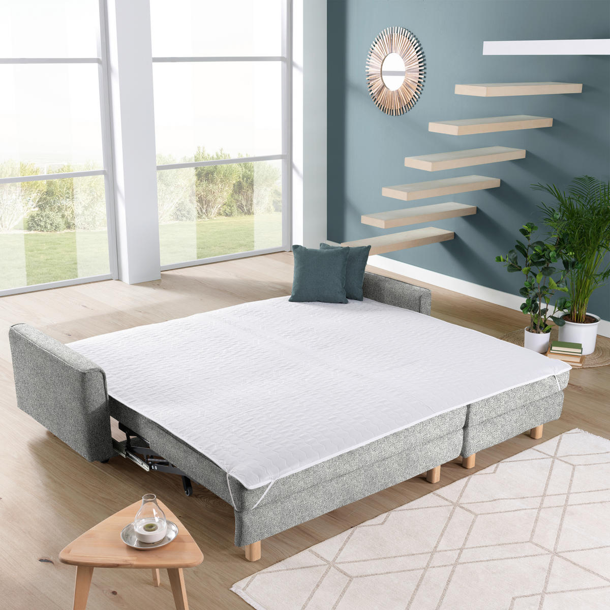 ECKSOFA  in Mikrovelours Naturfarben  237/170 cm  - Eichefarben/Naturfarben, KONVENTIONELL, Holz/Textil (237/170cm) - Sedda