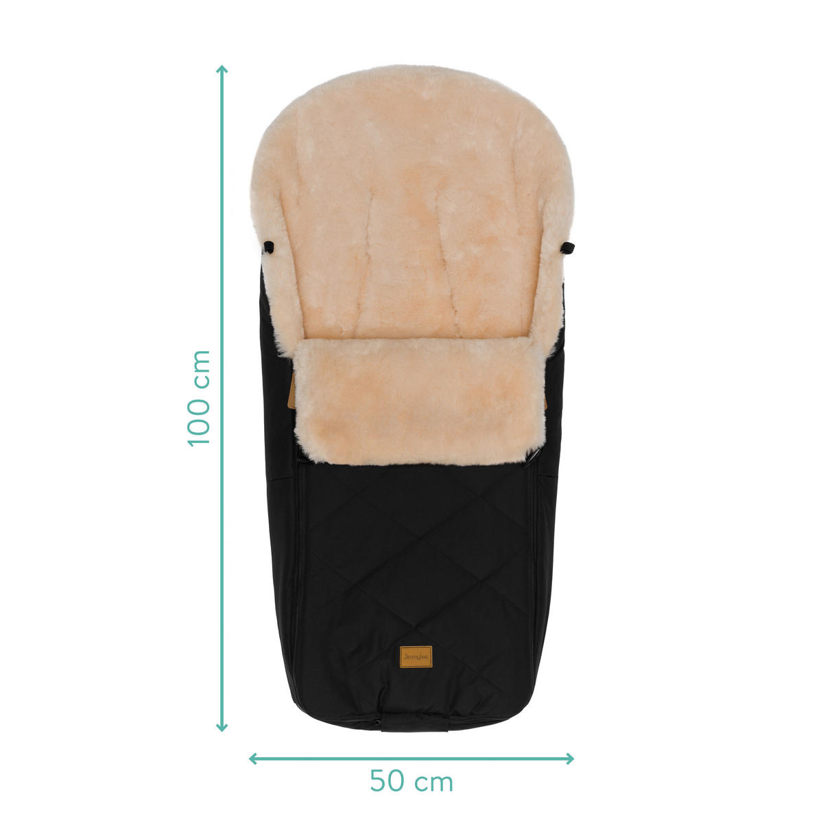 BUGGY-FUSSSACK Vegan  - Schwarz, Trend, Kunststoff/Textil (50/100cm) - Jimmylee