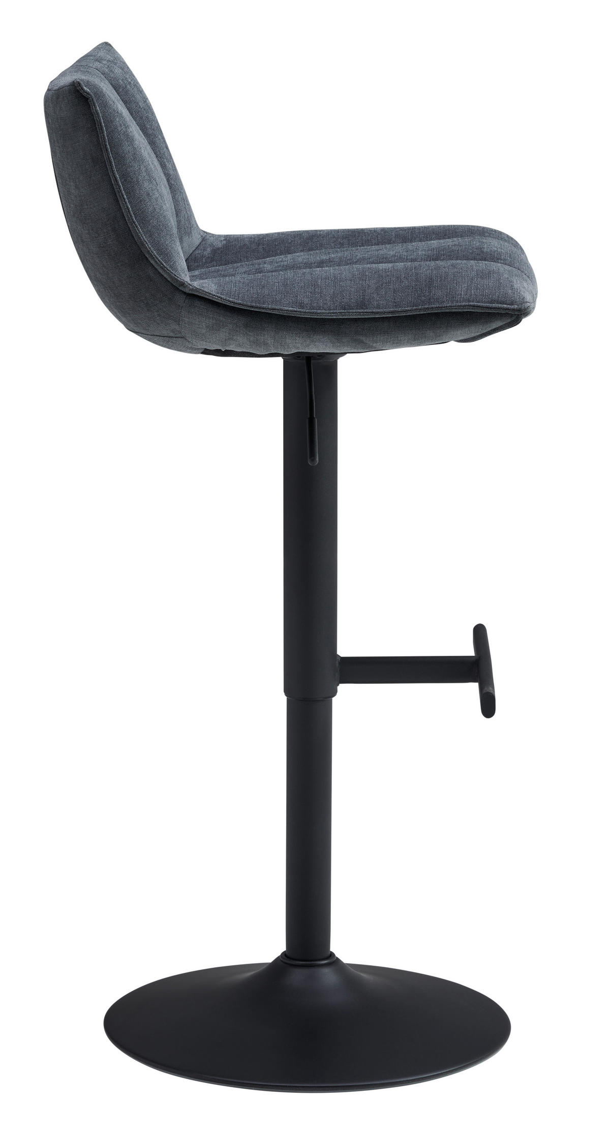 BARHOCKER Metall, Textil Grau, Schwarz  - Schwarz/Grau, Modern, Textil/Metall (46/87-108/52cm) - MID.YOU