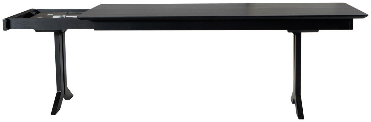 ESSTISCH in Metall, Kunststoff 200-300/100/76 cm  - Schwarz, Konventionell, Kunststoff/Metall (200-300/100/76cm) - Moderano