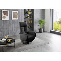 RELAXSESSEL in Leder Schwarz  - Chromfarben/Schwarz, KONVENTIONELL, Leder/Metall (75/112/82cm) - Sit & More