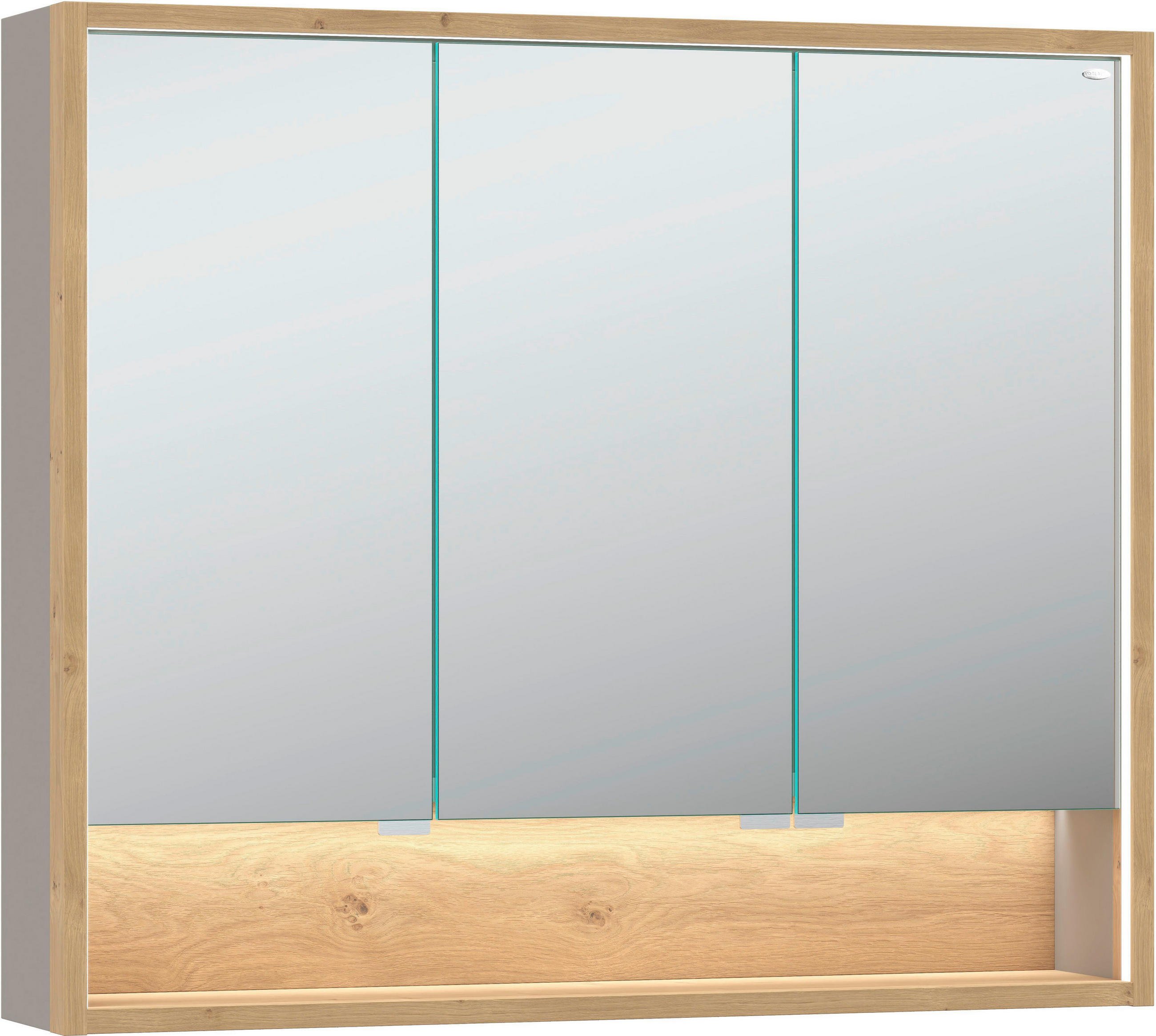 SPIEGELSCHRANK 96,6/82,5/18 cm  - Wildeiche/Edelstahlfarben, LIFESTYLE, Glas/Holz (96,6/82,5/18cm) - Voglauer
