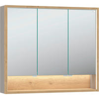 SPIEGELSCHRANK 96,6/82,5/18 cm  - Wildeiche/Edelstahlfarben, LIFESTYLE, Glas/Holz (96,6/82,5/18cm) - Voglauer