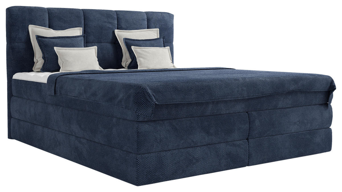 KONTINENTALSÄNG 180/200 cm  i blå  - blå/svart, Design, textil/plast (180/200cm) - Best Price