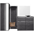 GARDEROBE 4-teilig  in 235/196/39 cm  - Anthrazit, Design, Glas/Holz (235/196/39cm) - Johann Jakob