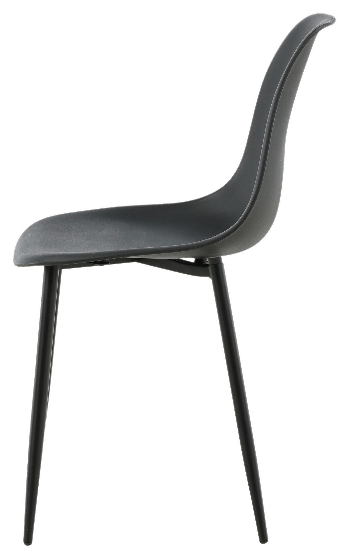 STUHL-SET 2 Stück  in Stahl matt  - Schwarz, Design, Kunststoff/Metall (45,5/81/58cm) - Livetastic