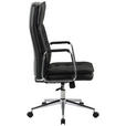 CHEFSESSEL Lederlook Schwarz  - Chromfarben/Schwarz, KONVENTIONELL, Leder/Kunststoff (75/113/120,5/65,5cm) - Novel