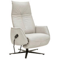 RELAXSESSEL Echtleder Fußteilverstellung    - Anthrazit/Grau, Design, Leder/Metall (71/114/84cm) - Johann Jakob