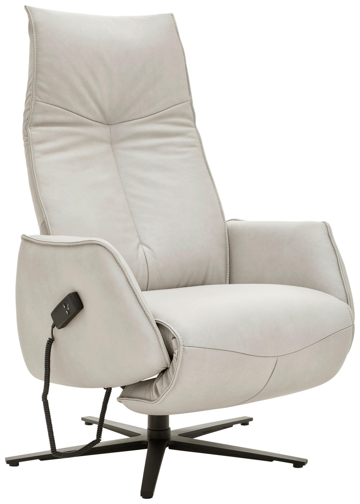 RELAXSESSEL Echtleder Fußteilverstellung    - Anthrazit/Grau, Design, Leder/Metall (71/114/84cm) - Johann Jakob