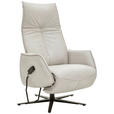RELAXSESSEL in Leder Grau  - Anthrazit/Grau, Design, Leder/Metall (71/114/84cm) - Johann Jakob