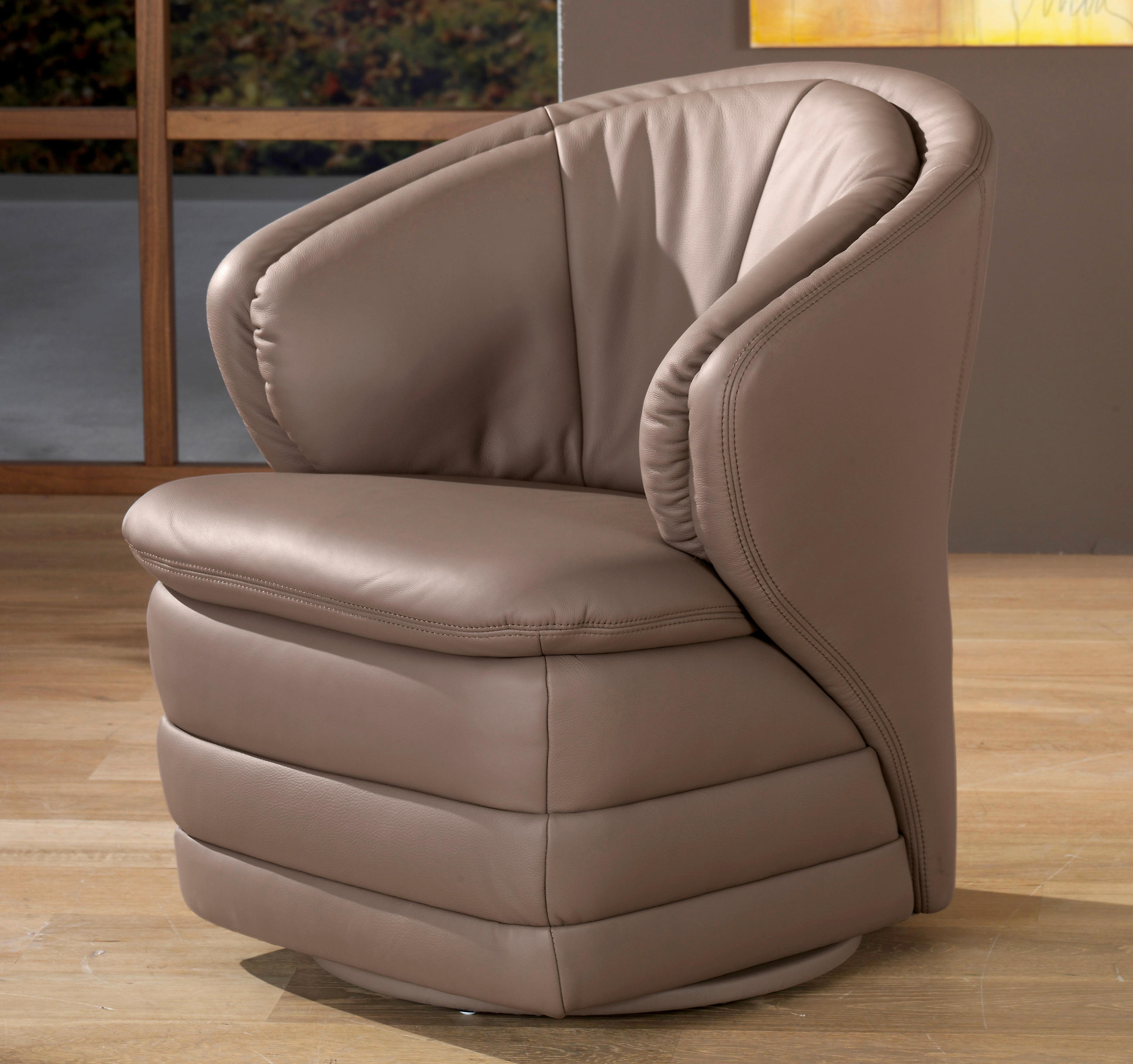 SESSEL Echtleder Sandfarben    - Sandfarben, KONVENTIONELL, Leder (80/83/80cm) - Himolla