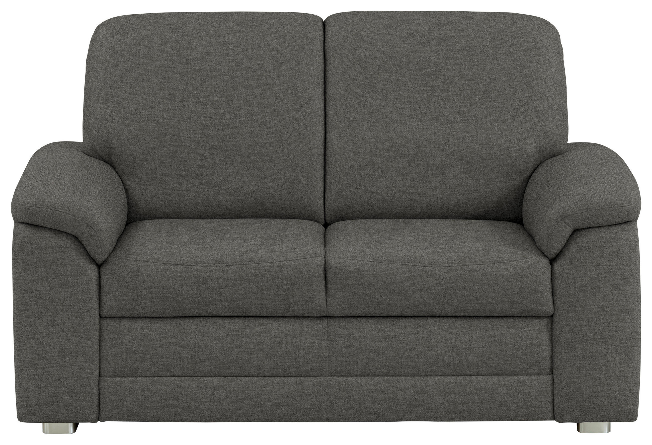 2-SITZER-SOFA Chenille Grau  - Alufarben/Grau, Konventionell, Textil/Metall (156/96/89cm) - Beldomo Comfort