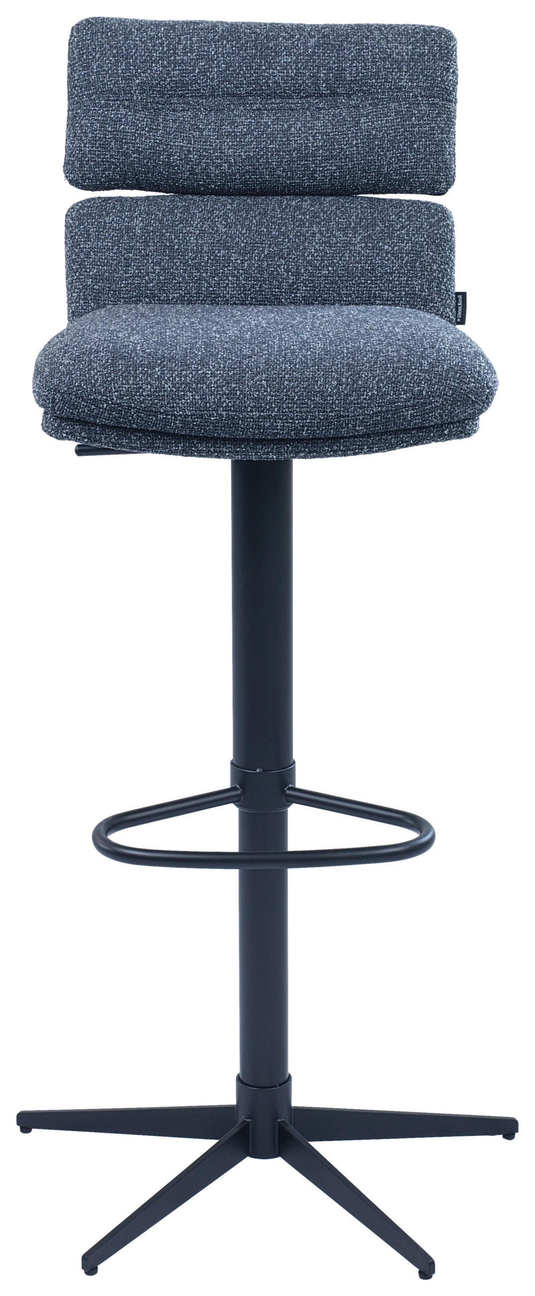BARHOCKER Webstoff Schwarz, Dunkelgrau Eisen Lederauswahl, Stoffauswahl, Wippfunktion, Sitzfläche 360° drehbar  - Dunkelgrau/Schwarz, Design, Textil/Metall (42/99-117/50cm) - Dieter Knoll