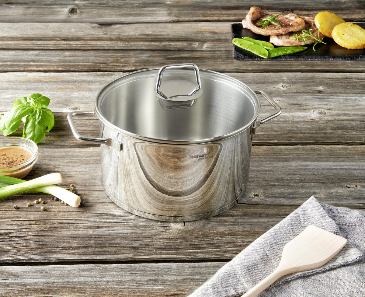 OALĂ PENTRU CARNE 5,5 l  - străveziu/culoare inox, Basics, sticlă/metal (24/13,5cm) - Homeware Profession.