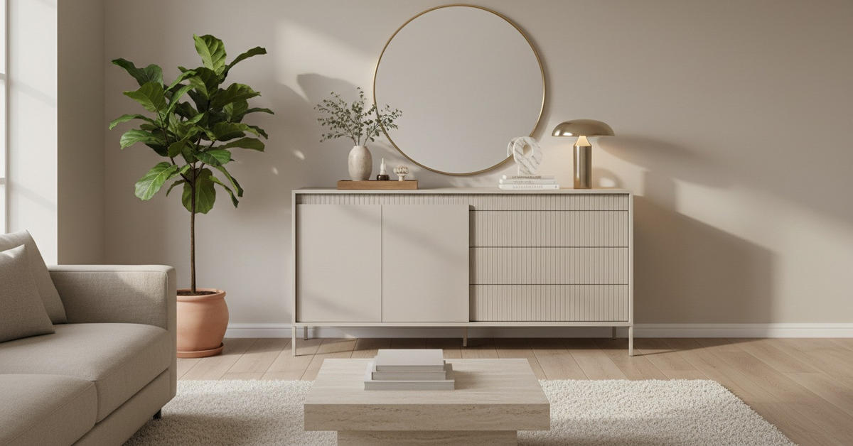 SIDEBOARD  160/77/40 cm 3 låda(or)  - kashmir, Design, metall/trämaterial (160/77/40cm) - Xora