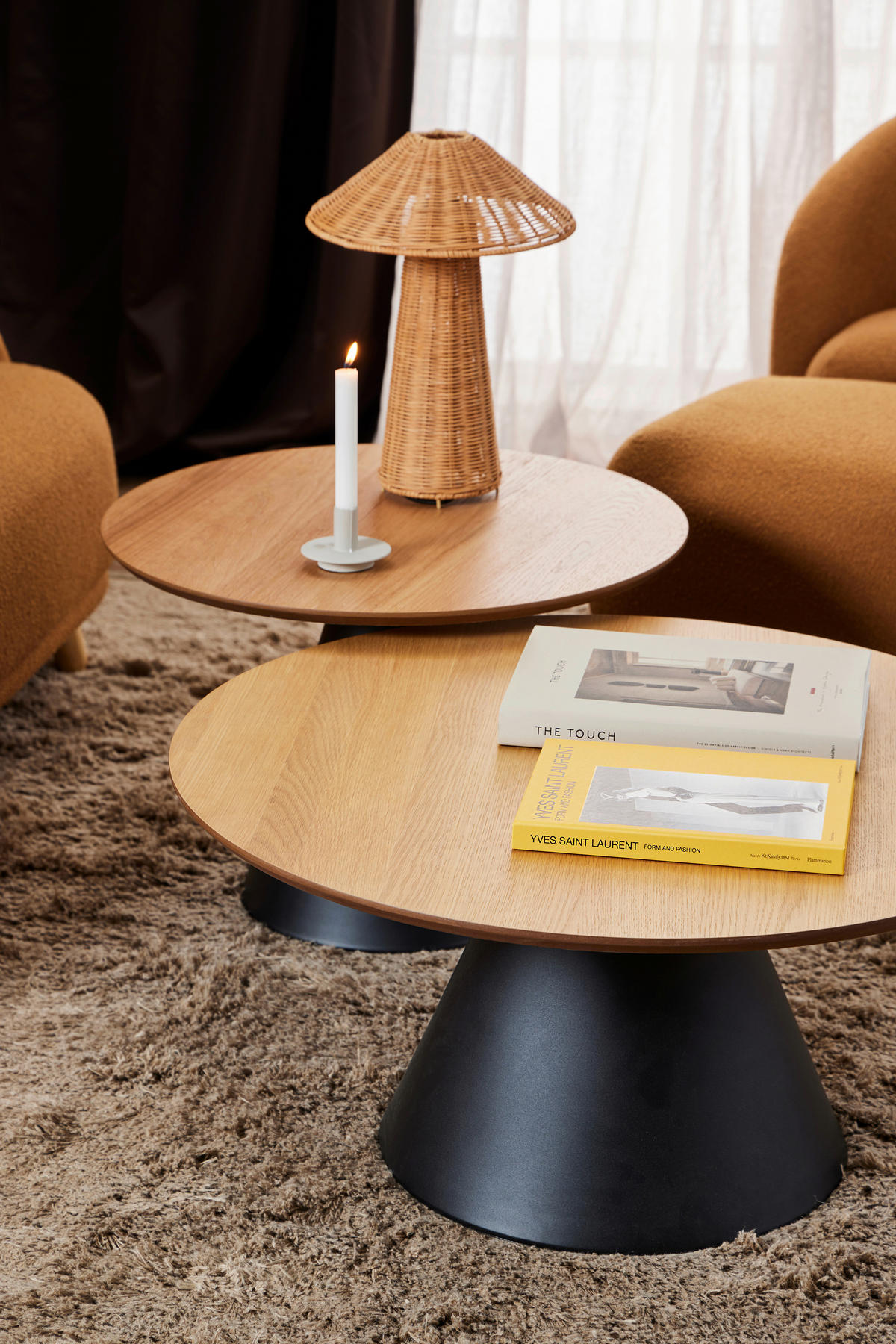 COUCHTISCH in Holz, Metall  - Schwarz/Naturfarben, Design, Holz/Metall (85/40cm) - MID.YOU
