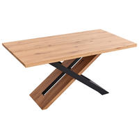 ESSTISCH Wildeiche massiv rechteckig Schwarz, Wildeiche  - Wildeiche/Schwarz, Design, Holz/Metall (160/90/76cm) - Koinor