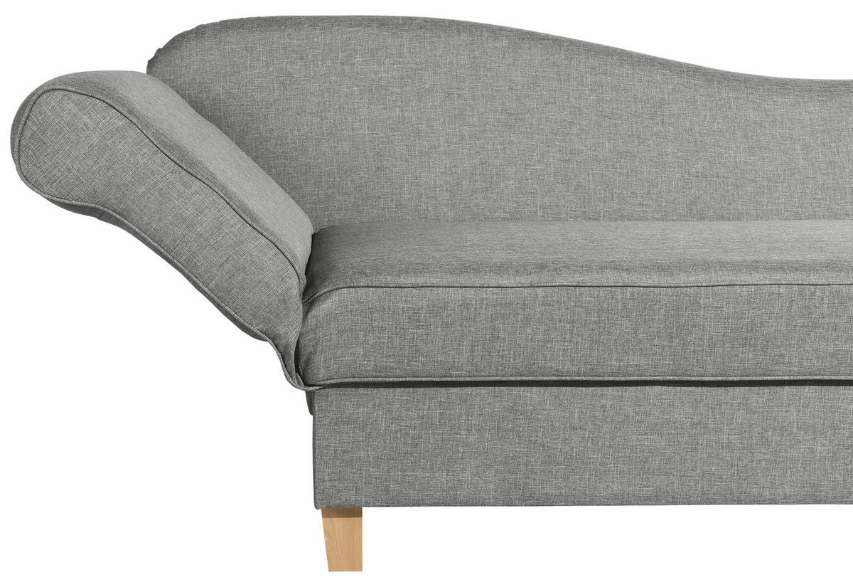 RÉCAMIERE in Flachgewebe Hellgrau  - Buchefarben/Hellgrau, Design, Holz/Textil (190/88/82cm) - Max Winzer