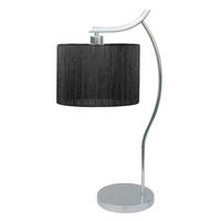 TISCHLEUCHTE Draga 34/34/66 cm  - Chromfarben/Schwarz, KONVENTIONELL, Textil/Metall (34/34/66cm)