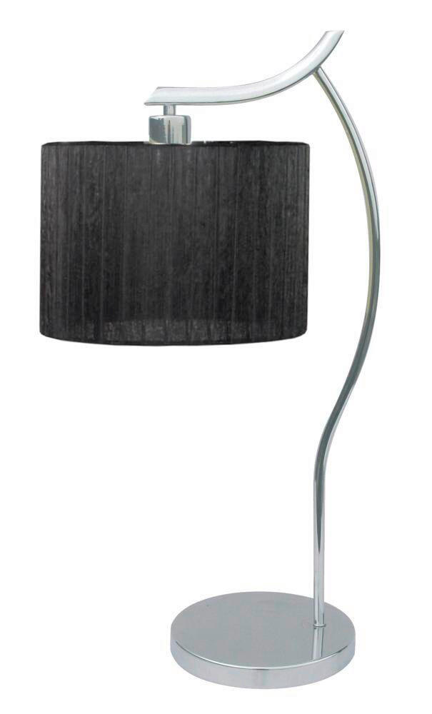 XXXLutz Tischleuchte Draga Schwarz, Chrom 34x66x34 cm