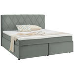 BOXSPRINGBETT 180/200 cm  in Hellgrau  - Hellgrau/Schwarz, Design, Kunststoff/Textil (180/200cm) - Xora