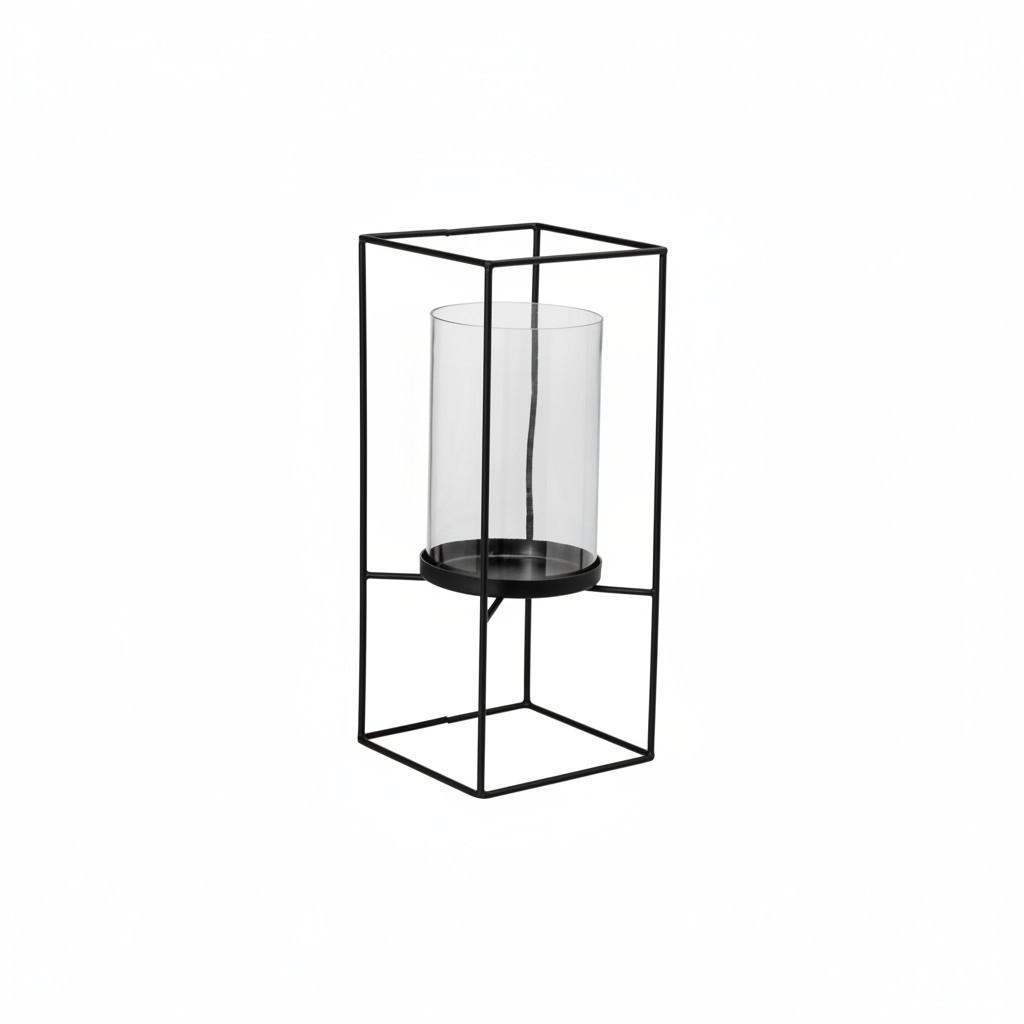 WINDLICHT - Klar/Schwarz, LIFESTYLE, Glas/Metall (13/13/30cm)