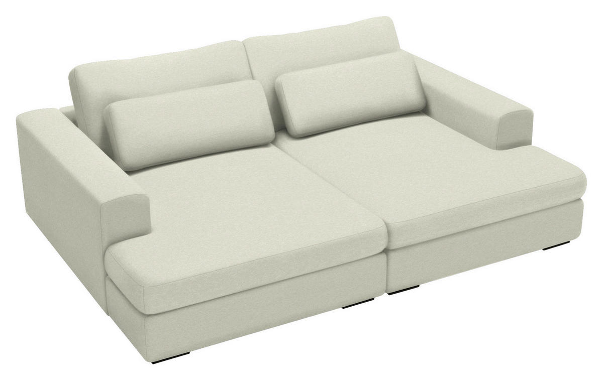 BIGSOFA in Chenille Creme  - Creme/Schwarz, Design, Textil (223/80/158cm) - Lomoco
