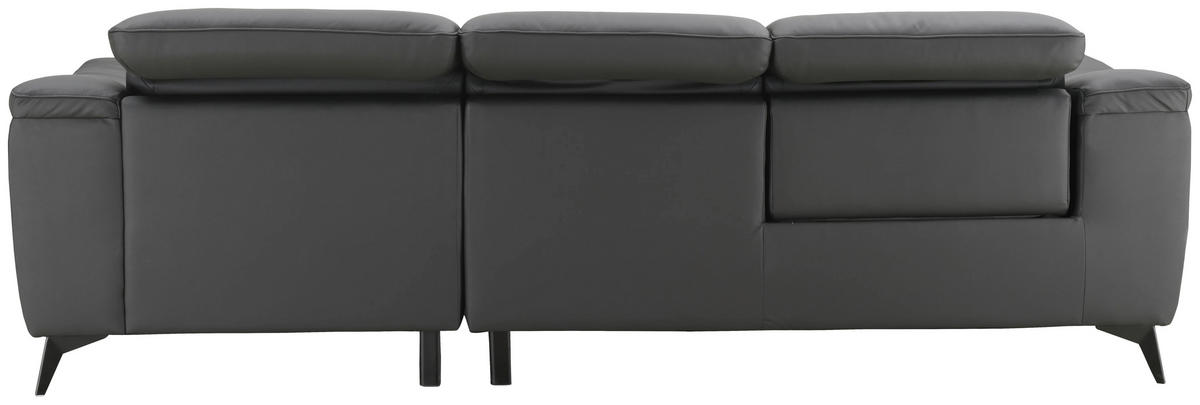ECKSOFA  Lederlook Kombination Echtleder/Lederlook Schwarz  - Schwarz, Design, Leder/Textil (254/168cm) - Xora