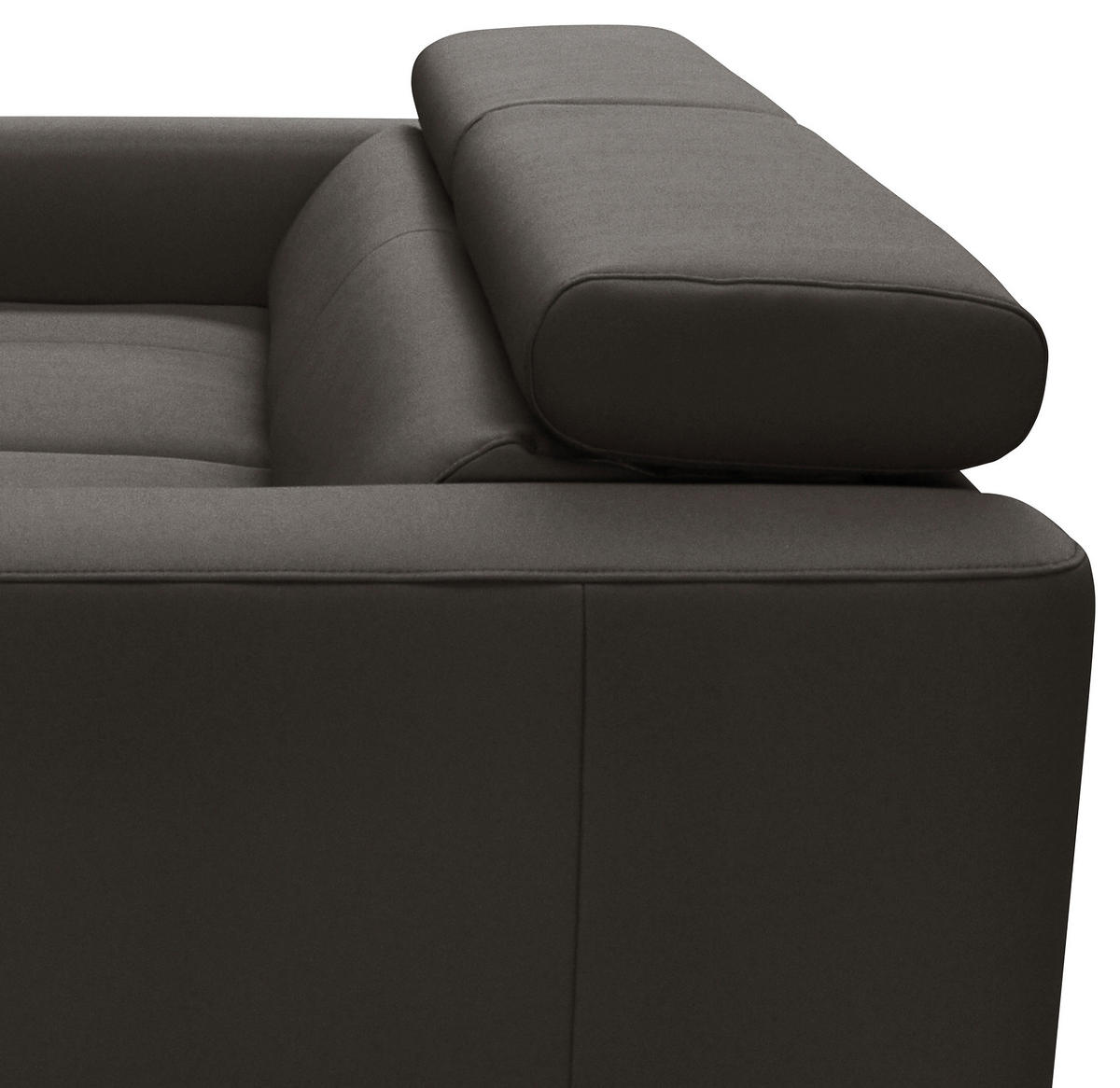 SCHLAFSOFA Dunkelbraun Echtleder Lederlook  - Dunkelbraun/Silberfarben, Design, Leder/Textil (206/95/101cm) - Livetastic