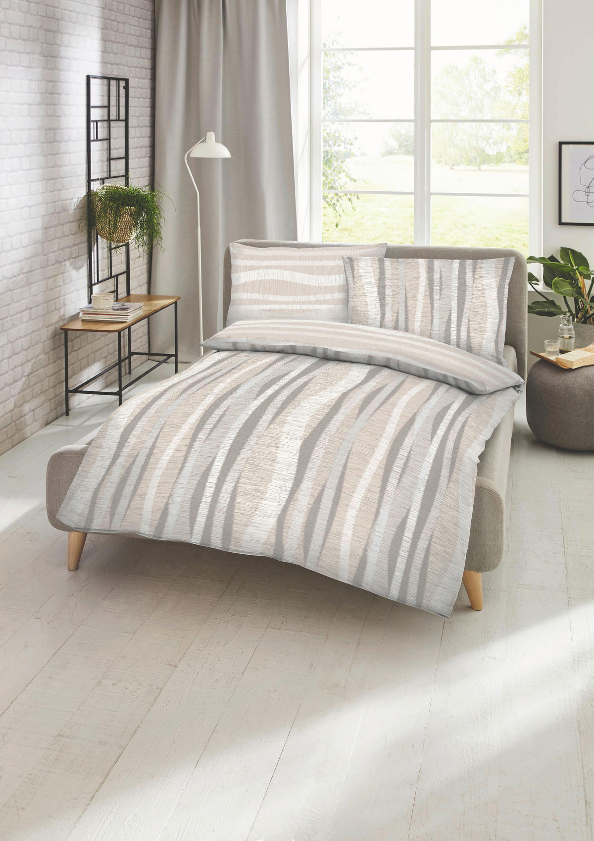 BETTWÄSCHE Curvy Makosatin 140/200 cm  - Silberfarben, Design, Textil (140/200cm) - Kaeppel