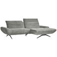 ECKSOFA  in Bouclé Grau  280/170-195 cm  - Schwarz/Grau, Design, Textil/Metall (280/170-195cm) - Dieter Knoll