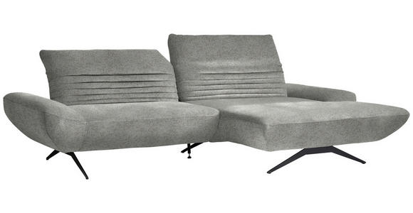 ECKSOFA  in Bouclé Grau  280/170-195 cm  - Schwarz/Grau, Design, Textil/Metall (280/170-195cm) - Dieter Knoll