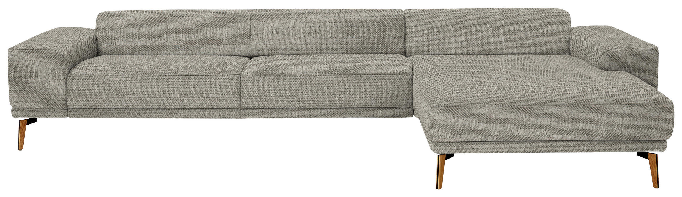 ECKSOFA in Flachgewebe Braun, Grün  334/193 cm  - Wildeiche/Braun, Design, Holz/Textil (334/193cm) - Niels Andersson