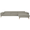 ECKSOFA in Flachgewebe Braun, Grün  - Wildeiche/Braun, Design, Holz/Textil (334/193cm) - Niels Andersson